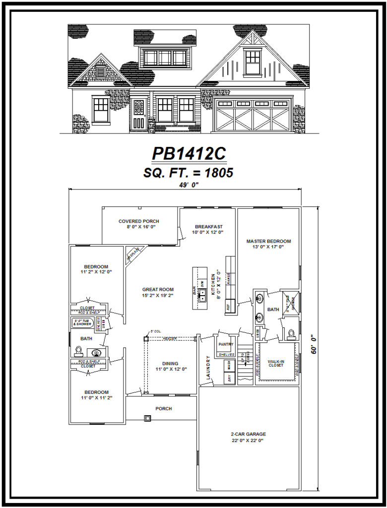 picture of house plan #PB1412C