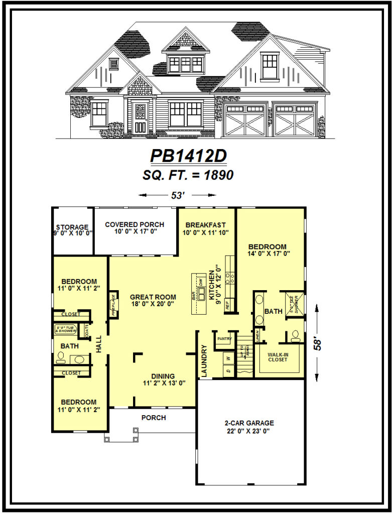 picture of house plan #PB1412D