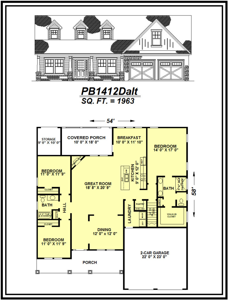 picture of house plan #PB1412Dalt