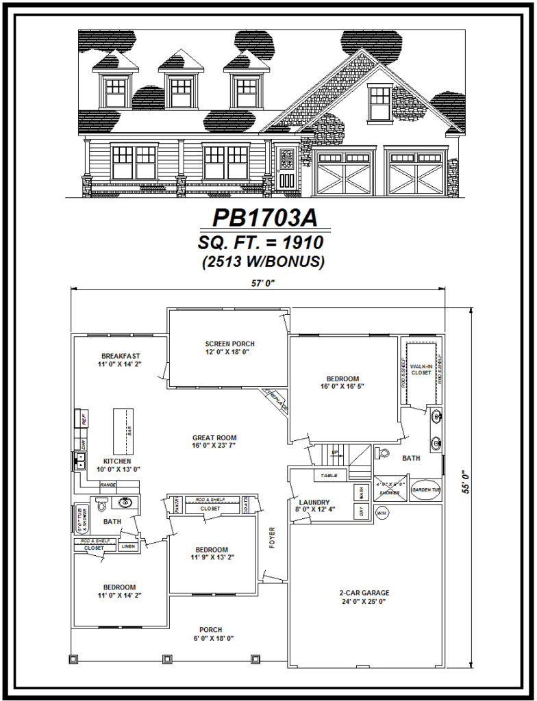 picture of house plan #PB1703A
