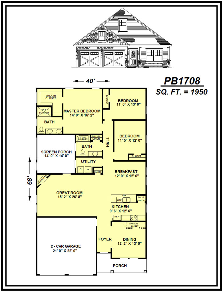 picture of house plan #PB1708