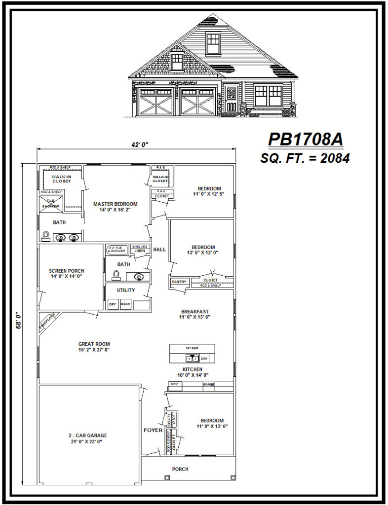 picture of house plan #PB1708A