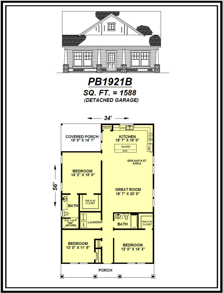 picture of house plan #PB1921B